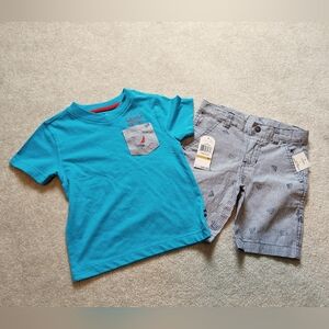 Nautica 2 piece sea themed boys short set